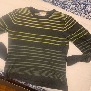 Striped cotton crew neck, touch of stretch